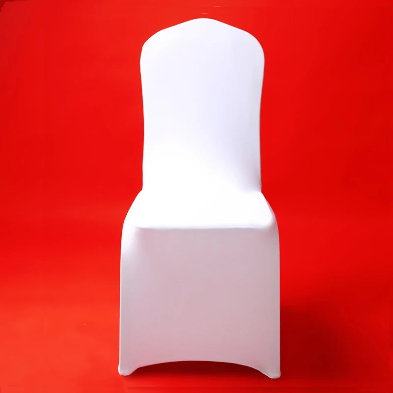 50/100pcs Spandex White Wedding Chair Cover For Hotel Chair