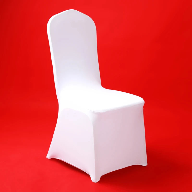 50/100pcs Spandex White Wedding Chair Cover For Hotel Chair