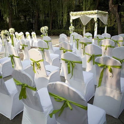 50/100pcs Spandex White Wedding Chair Cover For Hotel Chair