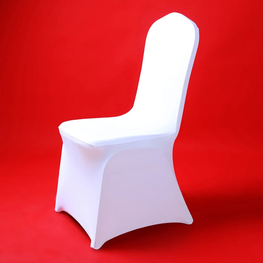 50/100pcs Spandex White Wedding Chair Cover For Hotel Chair