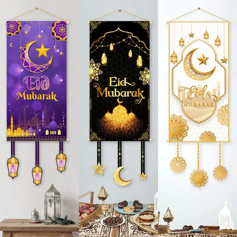 Eid Mubarak Decoration Hanging Flag Home Door