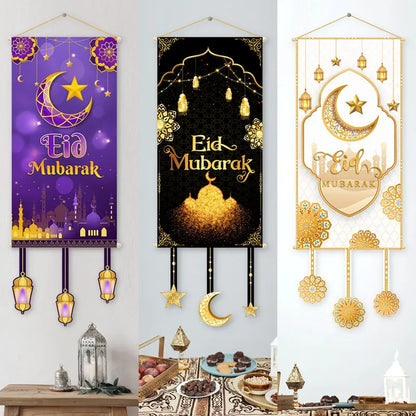 Eid Mubarak Decoration Hanging Flag Home Door