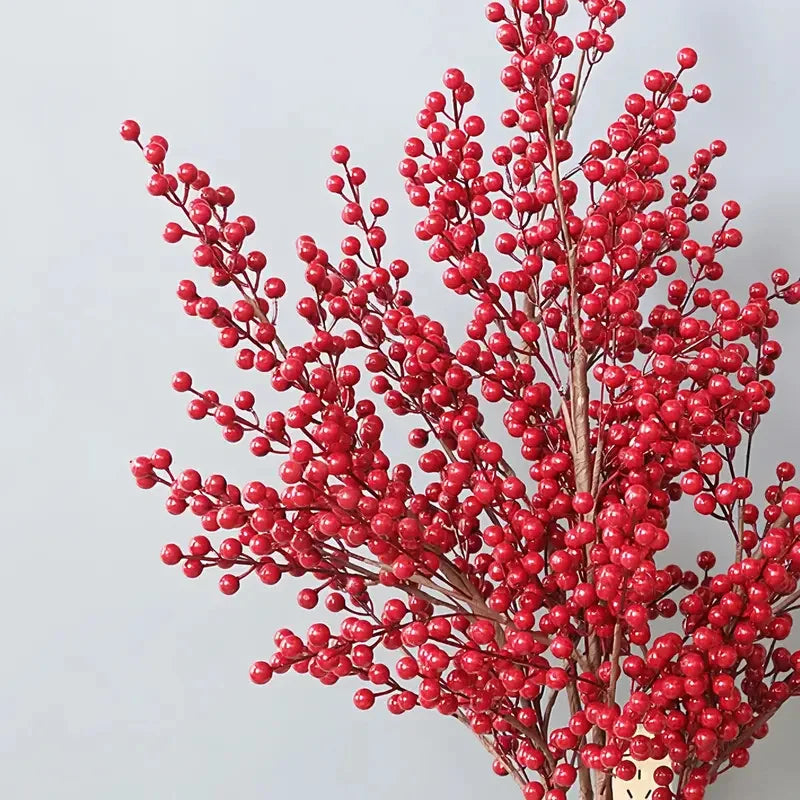 10/30PCS Artificial Holly Fruit Fake Tropical Plants Flower