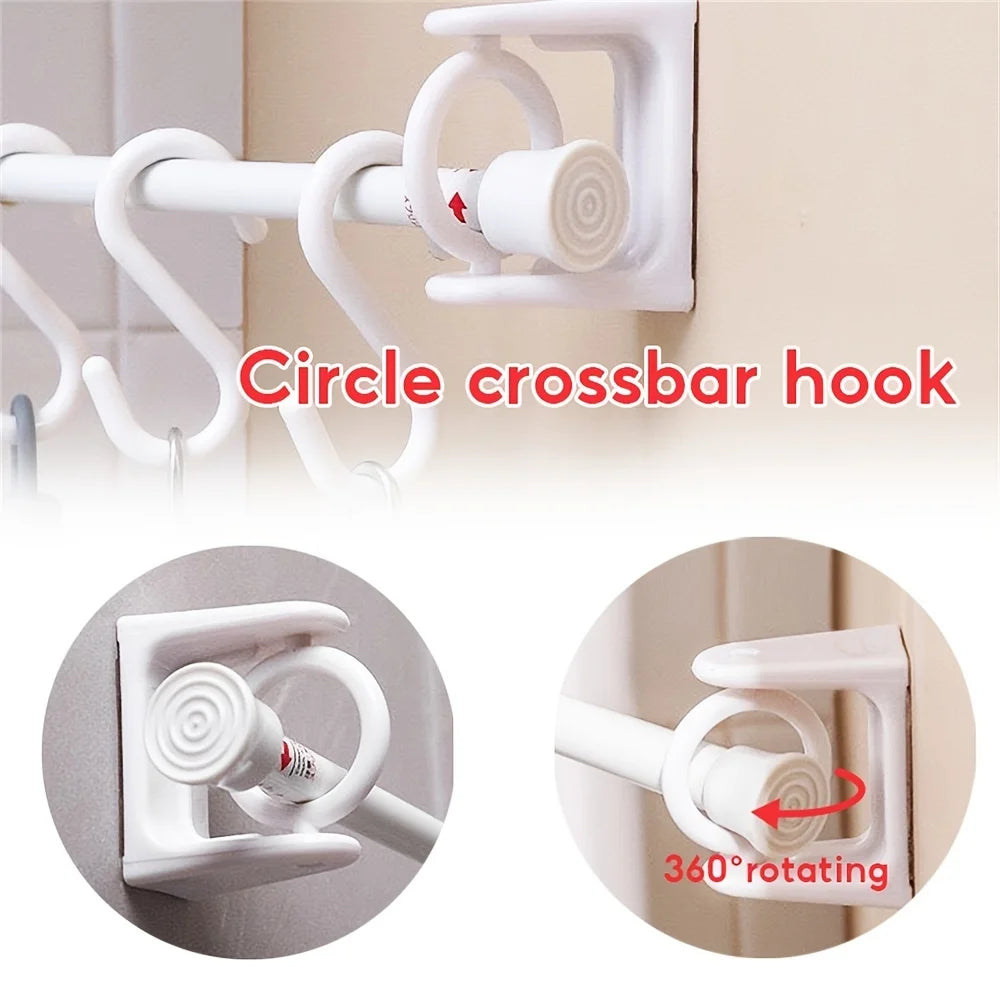 2/4pcs Curtain Rod Holder Clamp Hooks Adjustable