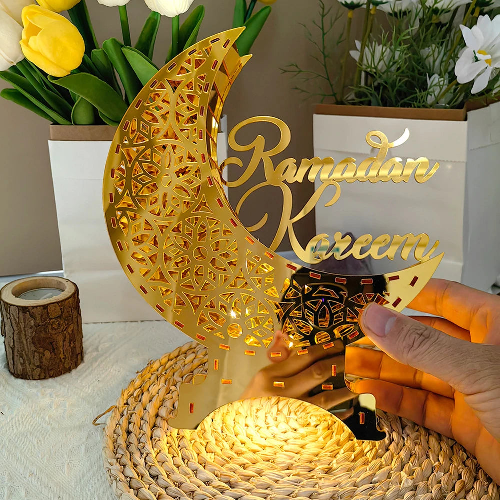 Ramadan Mubarak Ornaments Moon Table Lamp