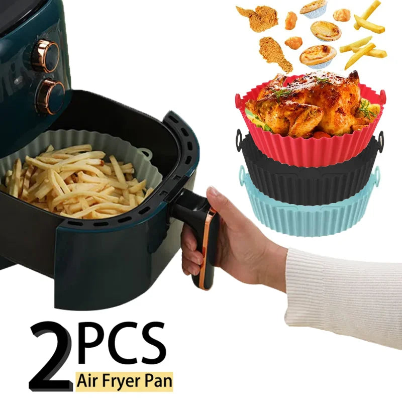 Round Air fryer Silicone Basket Reusable Container Accessories