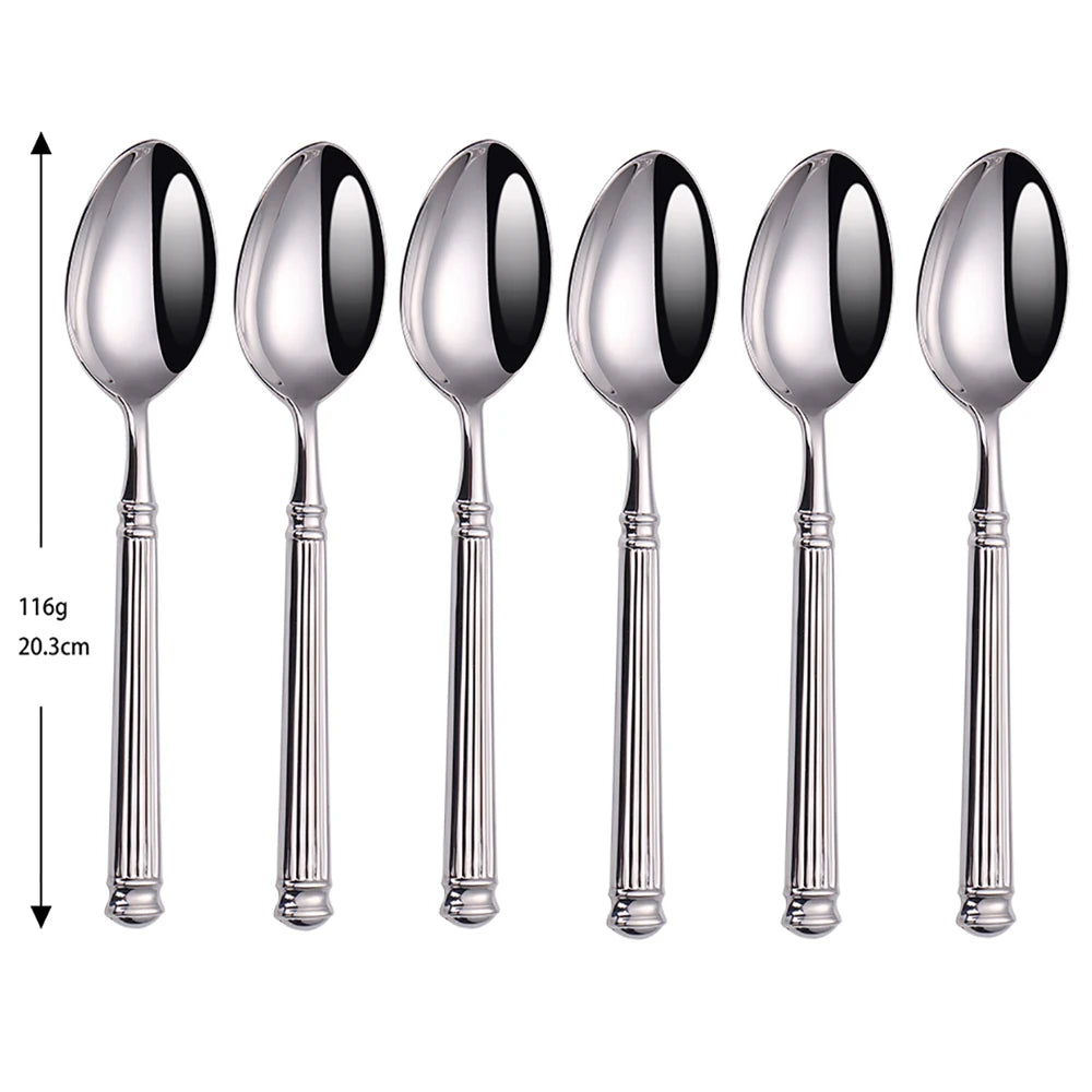 6Pcs Sliver Cutlery Stainless Steel Western Tablewar Kitchen Utensils