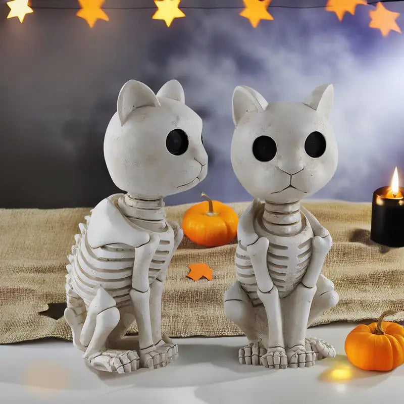 Halloween Skeleton Decorations Resin Cat Decor