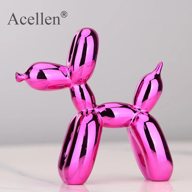 Plating balloon dog Statue Resin Sculpture Home Decor