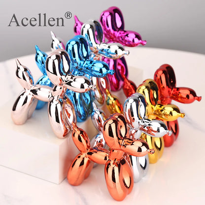 Plating balloon dog Statue Resin Sculpture Home Decor