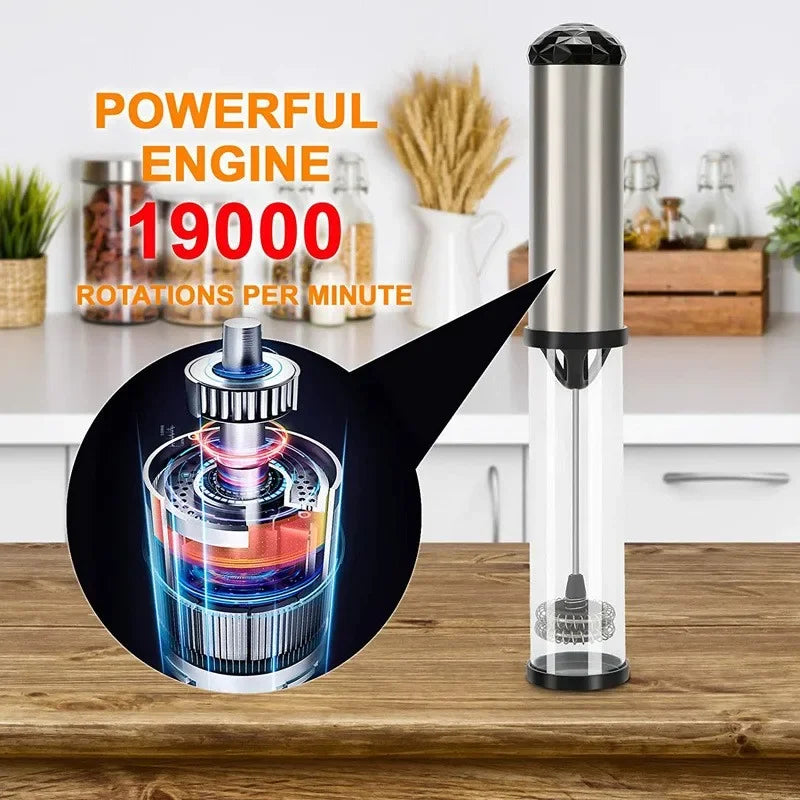 Electric Milk Frother Whisk Handheld Coffee Blender