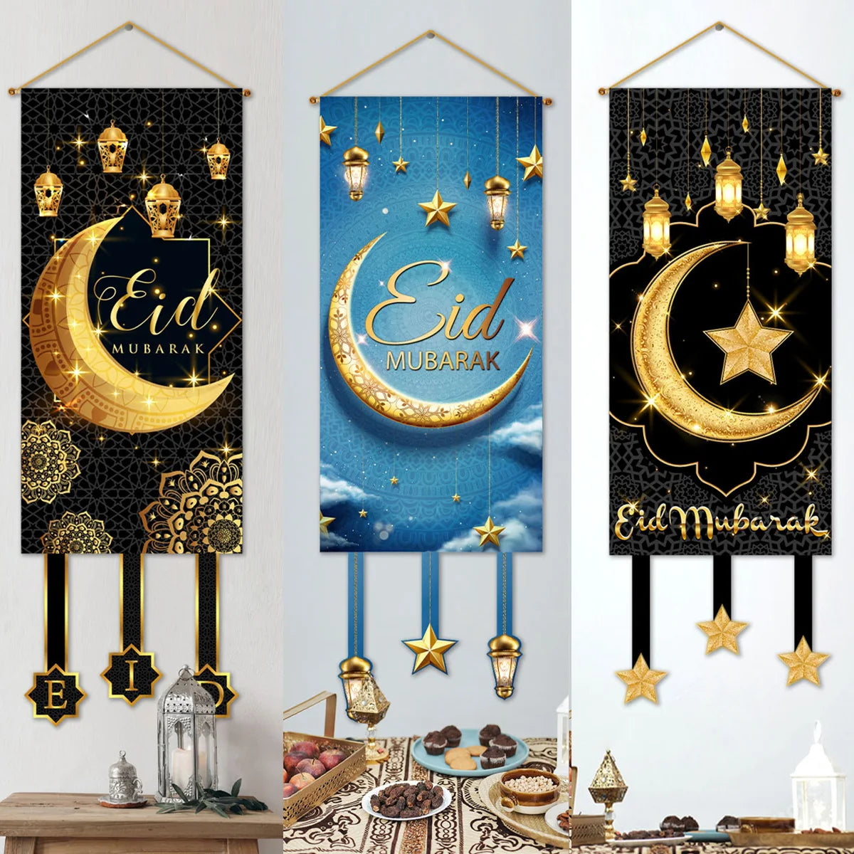 Eid Mubarak Decoration Hanging Flag Home Door