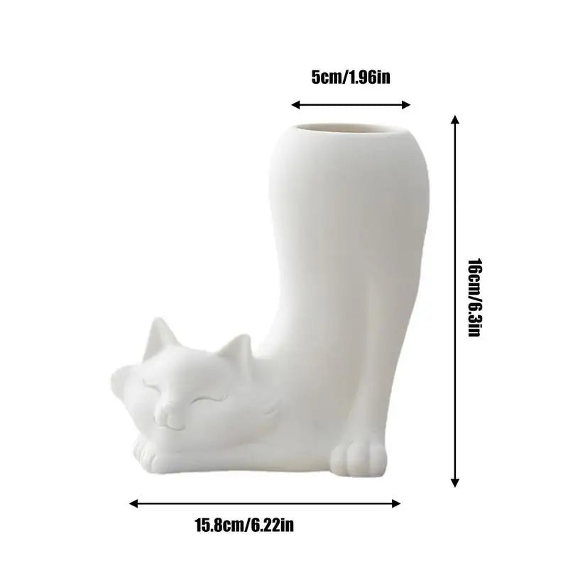 Modern White Ceramic Vases Cat Bunny Giraffe