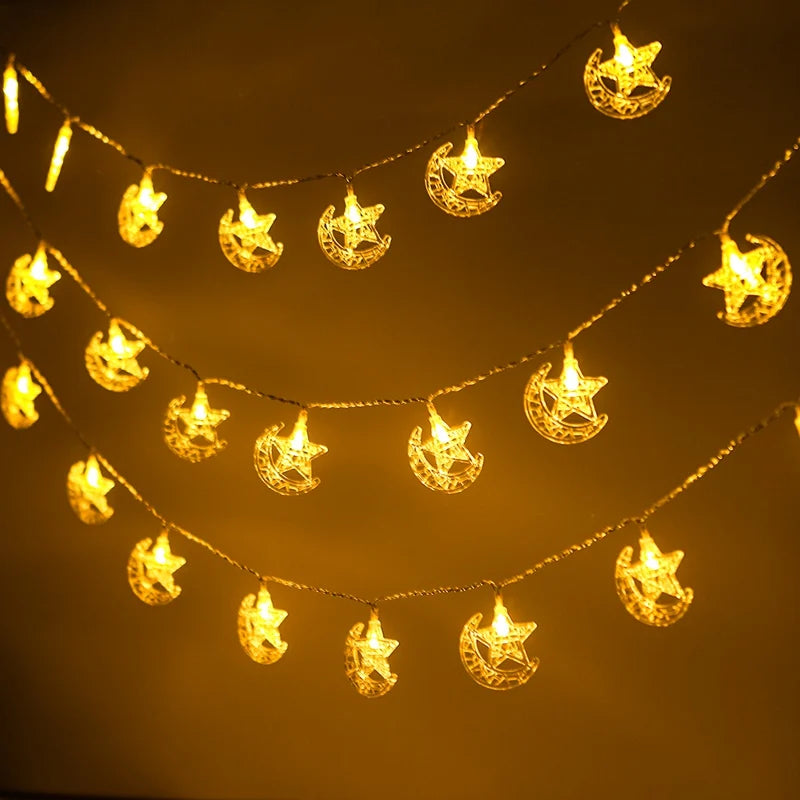 Eid Mubarak Star Moon Led Light String Muslim Party Supplies