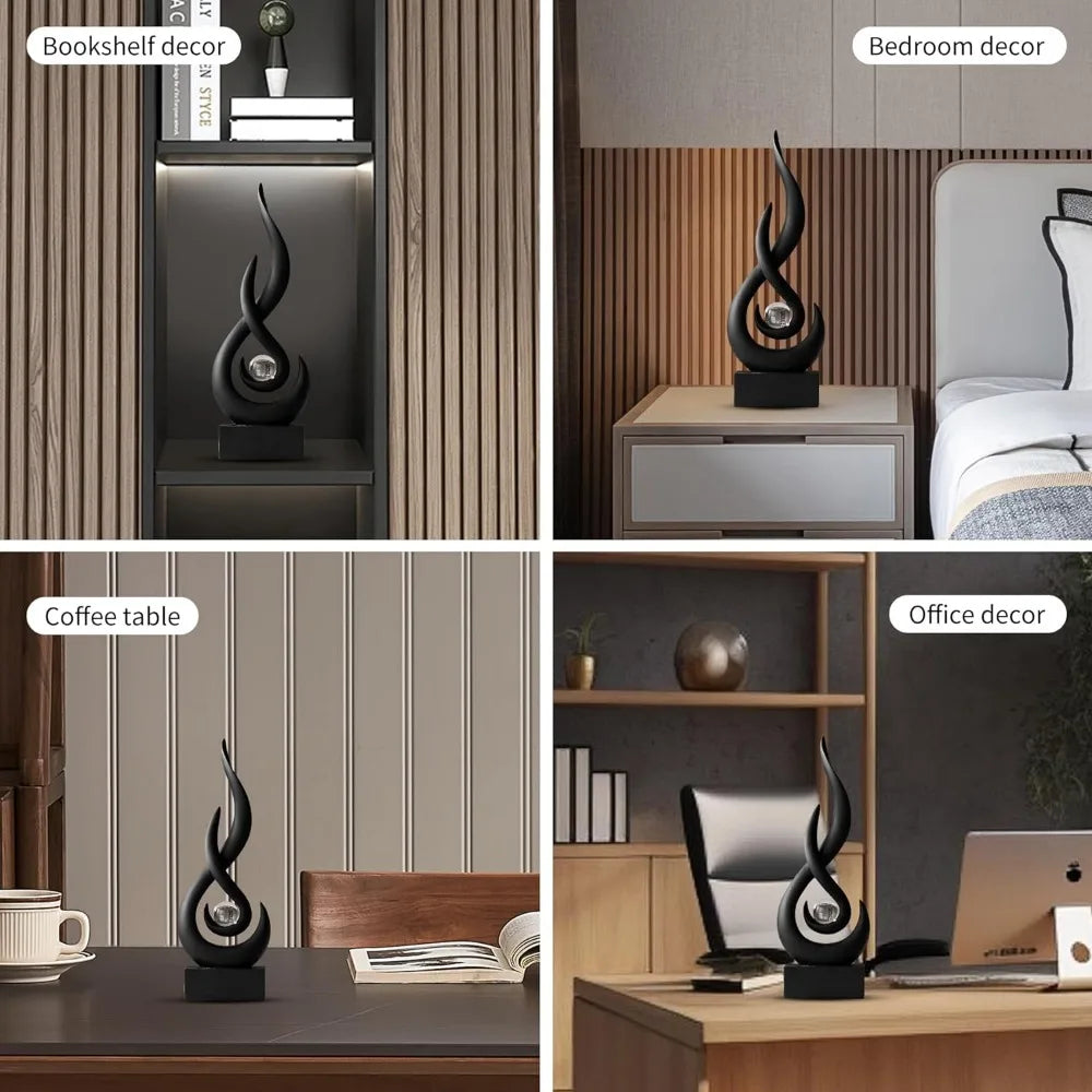 Modern Black Sculptures for Home Decor Resin Art