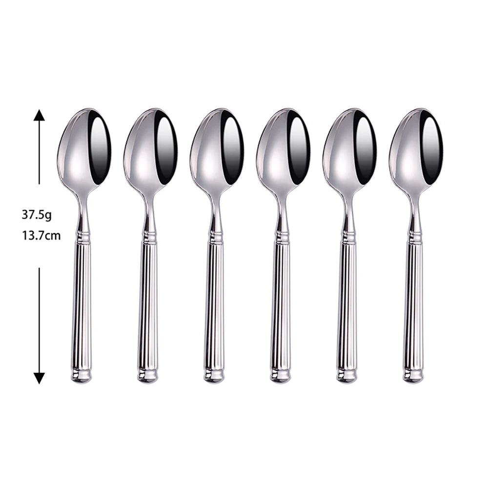 6Pcs Sliver Cutlery Stainless Steel Western Tablewar Kitchen Utensils