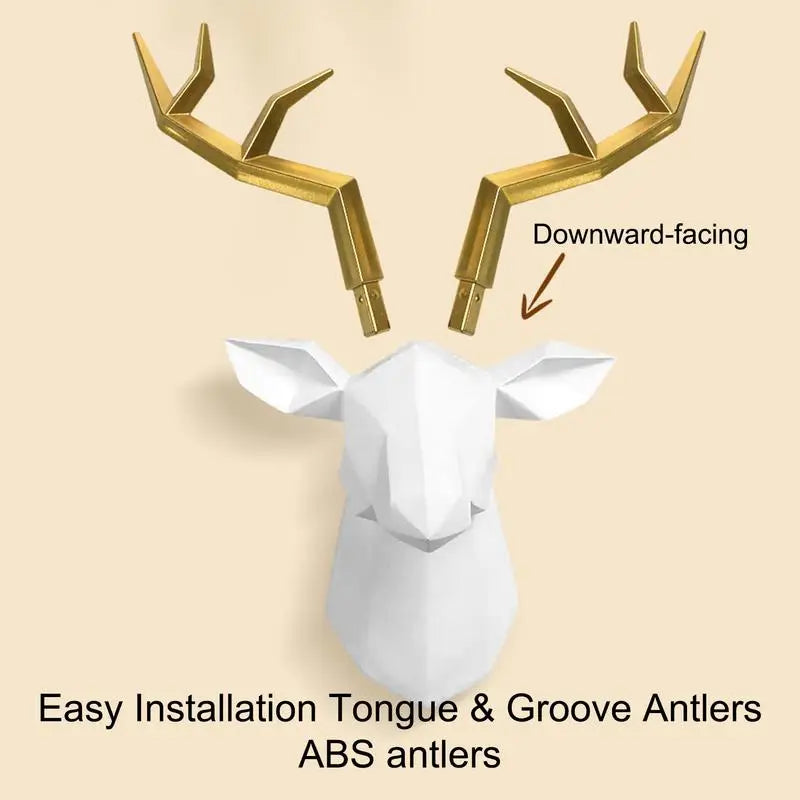 17*14 Inch Deer Head Resin Statue Wall Decor