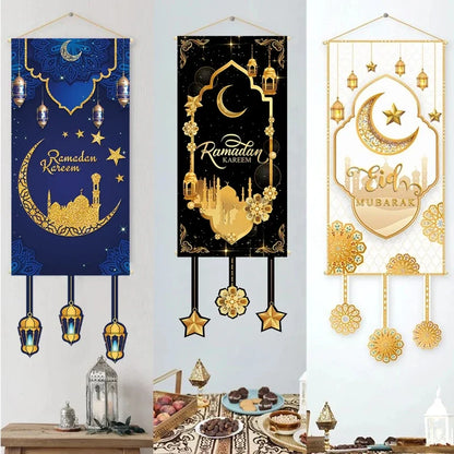 Eid Mubarak Decoration Hanging Flag Home Door