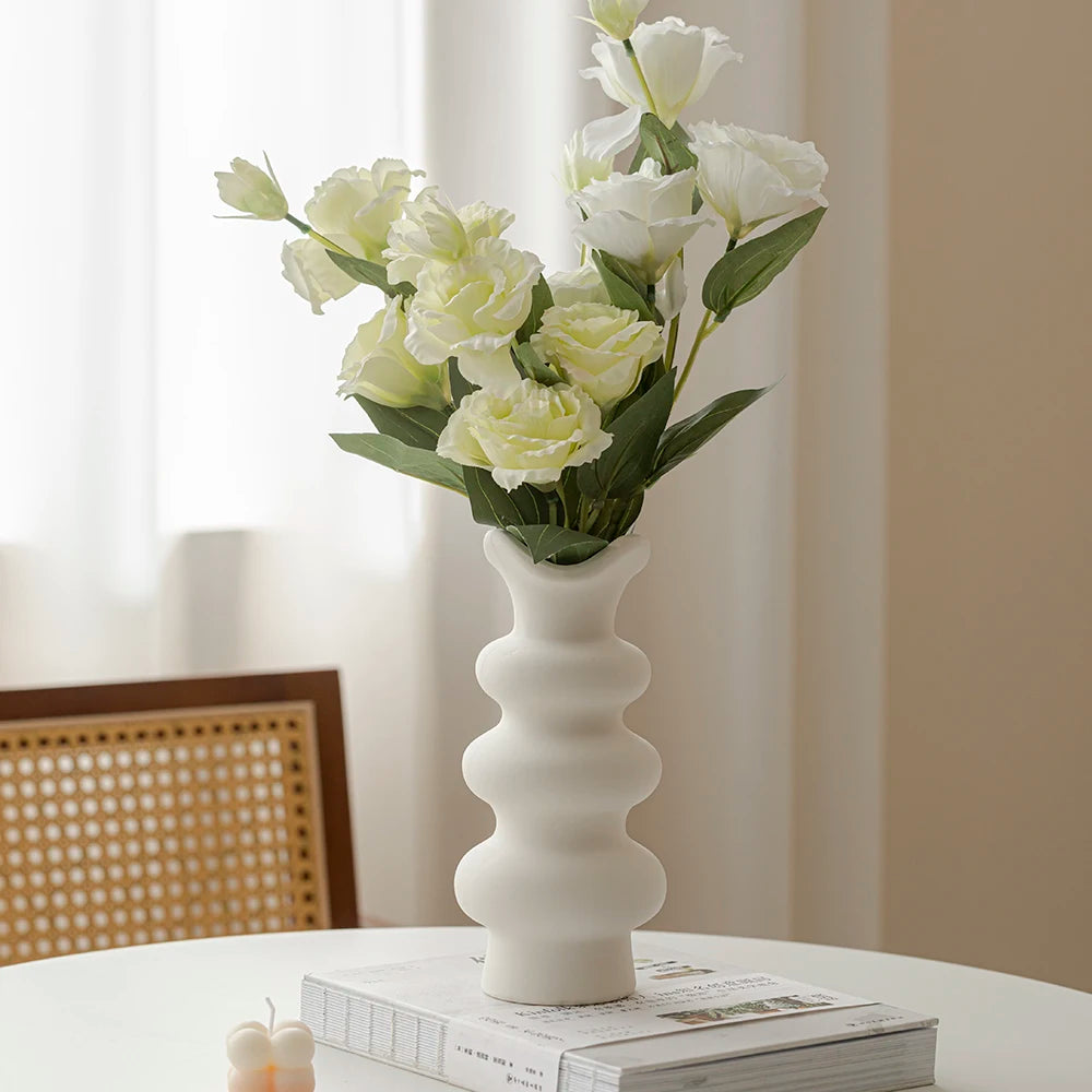 Modern Decorative White Ceramic Vases for Home Decor