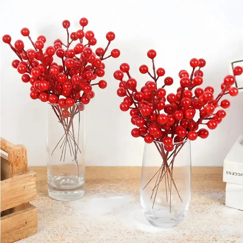 10/30PCS Artificial Holly Fruit Fake Tropical Plants Flower