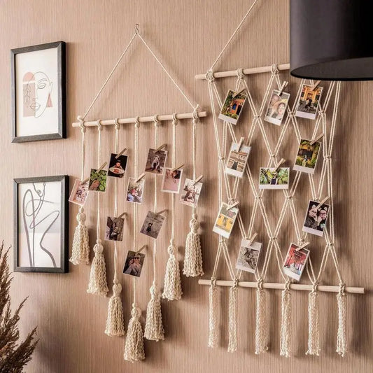 Hanging Photo Display Macrame Wall Hanging