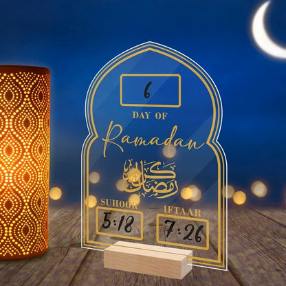 Wooden Eid Mubarak Ornament Ramadan Countdown Calendar