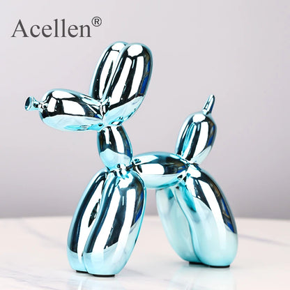 Plating balloon dog Statue Resin Sculpture Home Decor