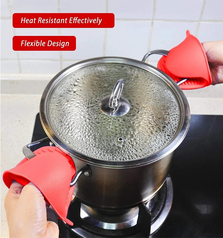 1 Pairs Oven Mitts Silicone Heat Resistant Clip Gloves