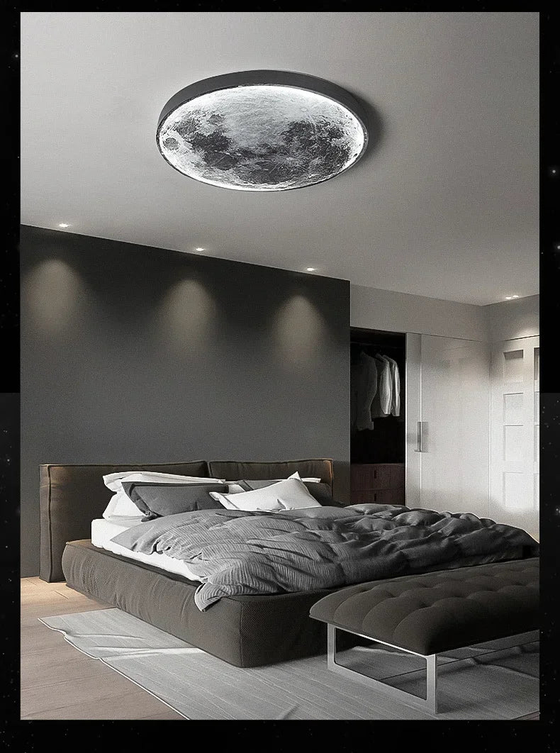 Modern Moon Wall Lamp LED Creative Mural Living Room