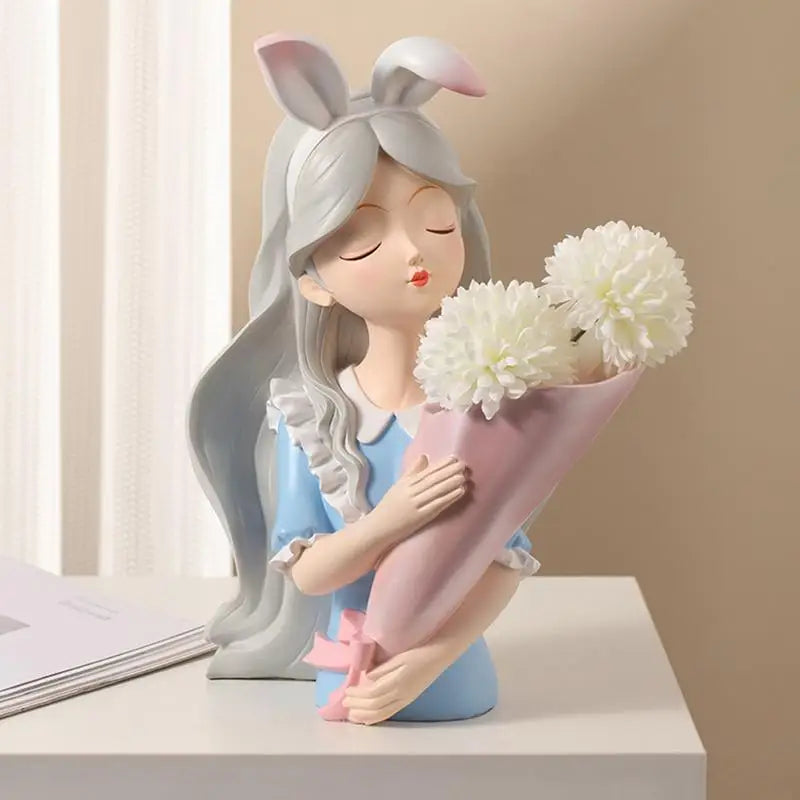 Modern Decorative Vase Girl Sculpture Indoor Home Ornaments