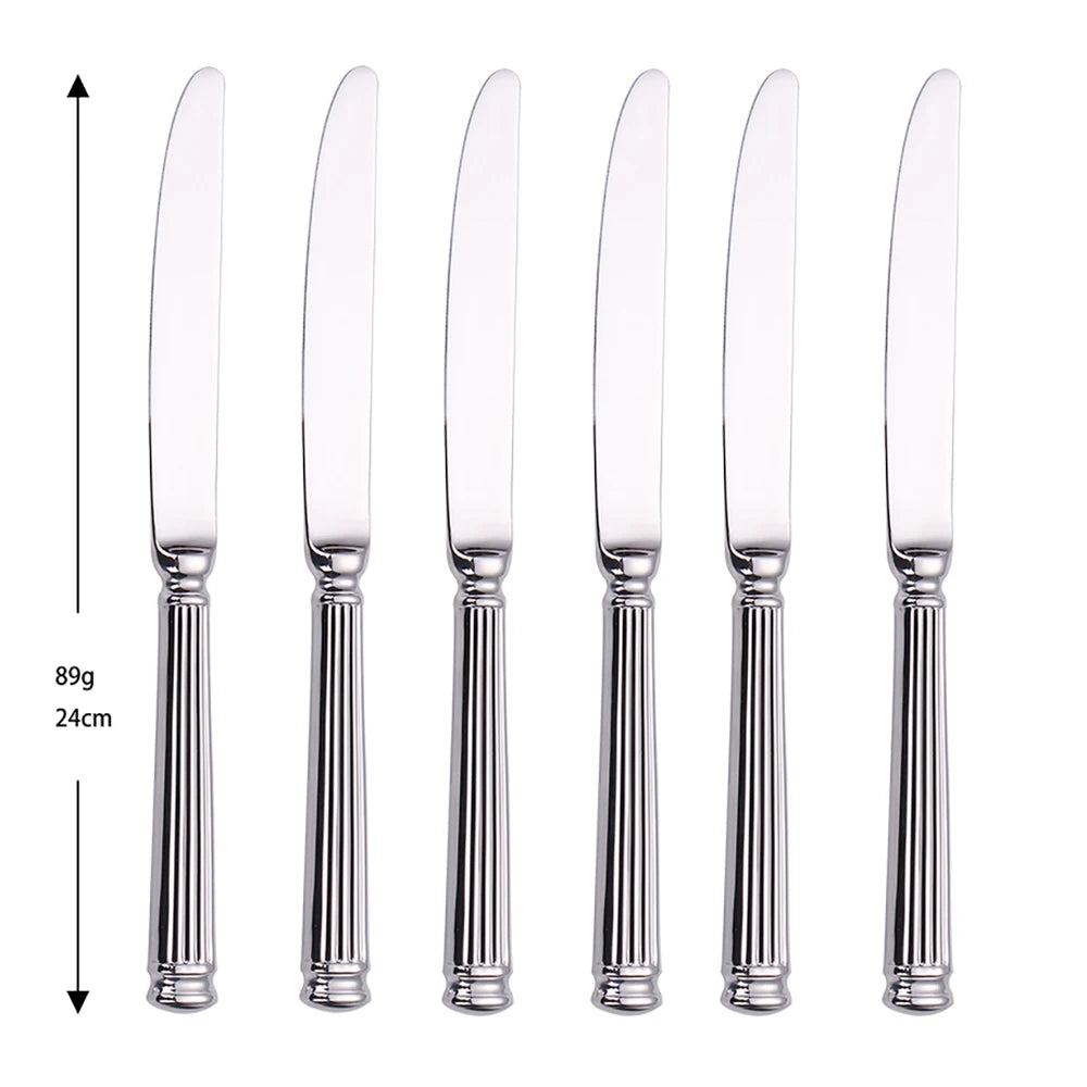 6Pcs Sliver Cutlery Stainless Steel Western Tablewar Kitchen Utensils