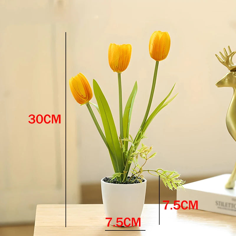 3 Headed Artificial Tulip Flowers Wedding Decoration