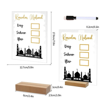 Wooden Eid Mubarak Ornament Ramadan Countdown Calendar