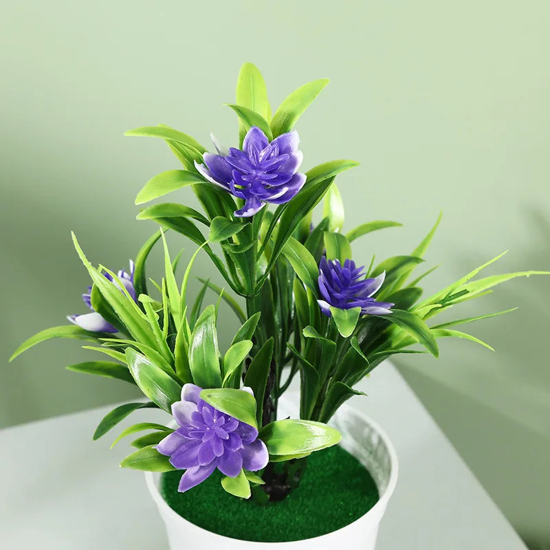 Artificial Flowers Bonsai Diy Home Decor Ornamental Flowerpot