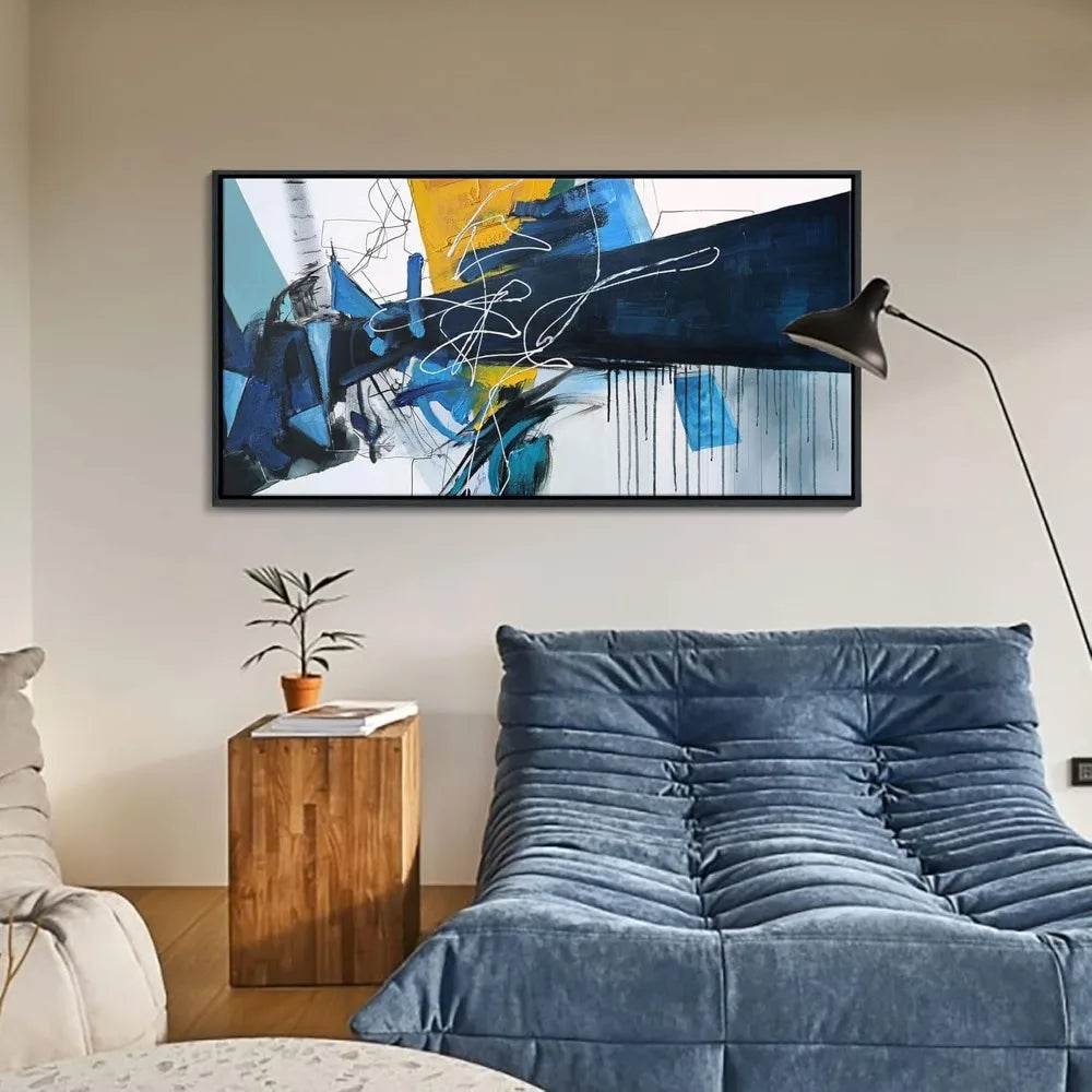 Large abstract canvas wall art for living rooms