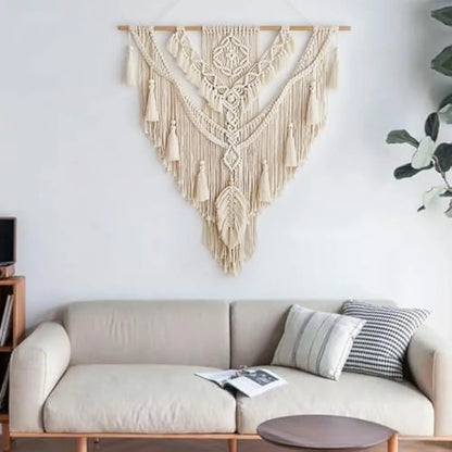 Large Boho Tapestry Macrame Wall Decor Art- Chic Bohemian Handmade