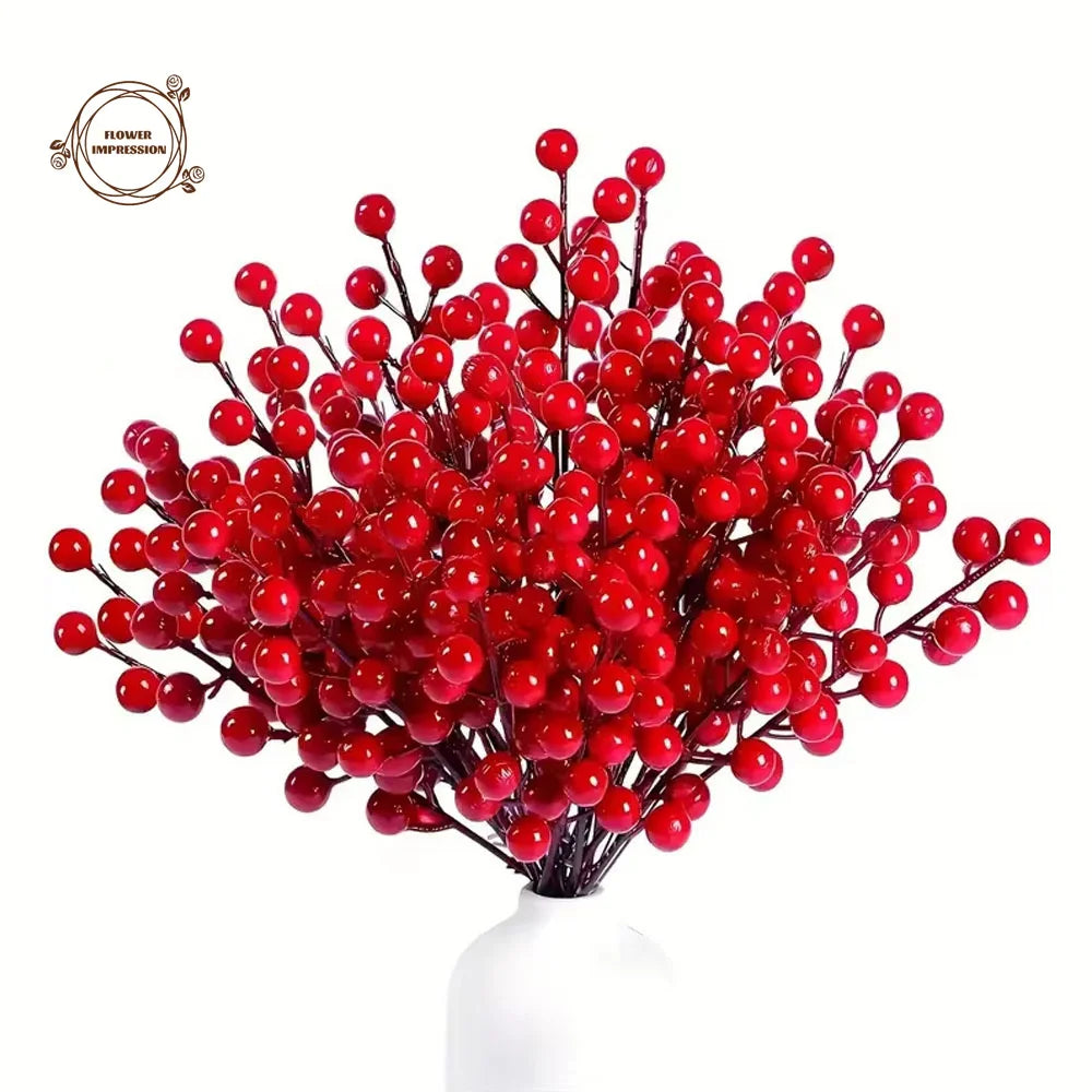 10/30PCS Artificial Holly Fruit Fake Tropical Plants Flower