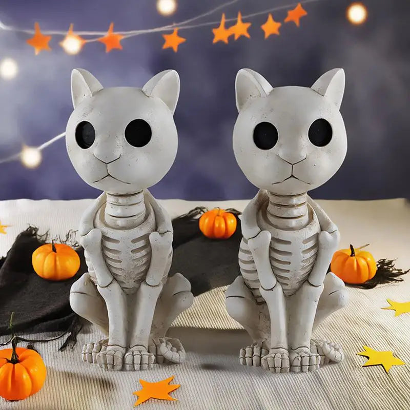 Halloween Skeleton Decorations Resin Cat Decor