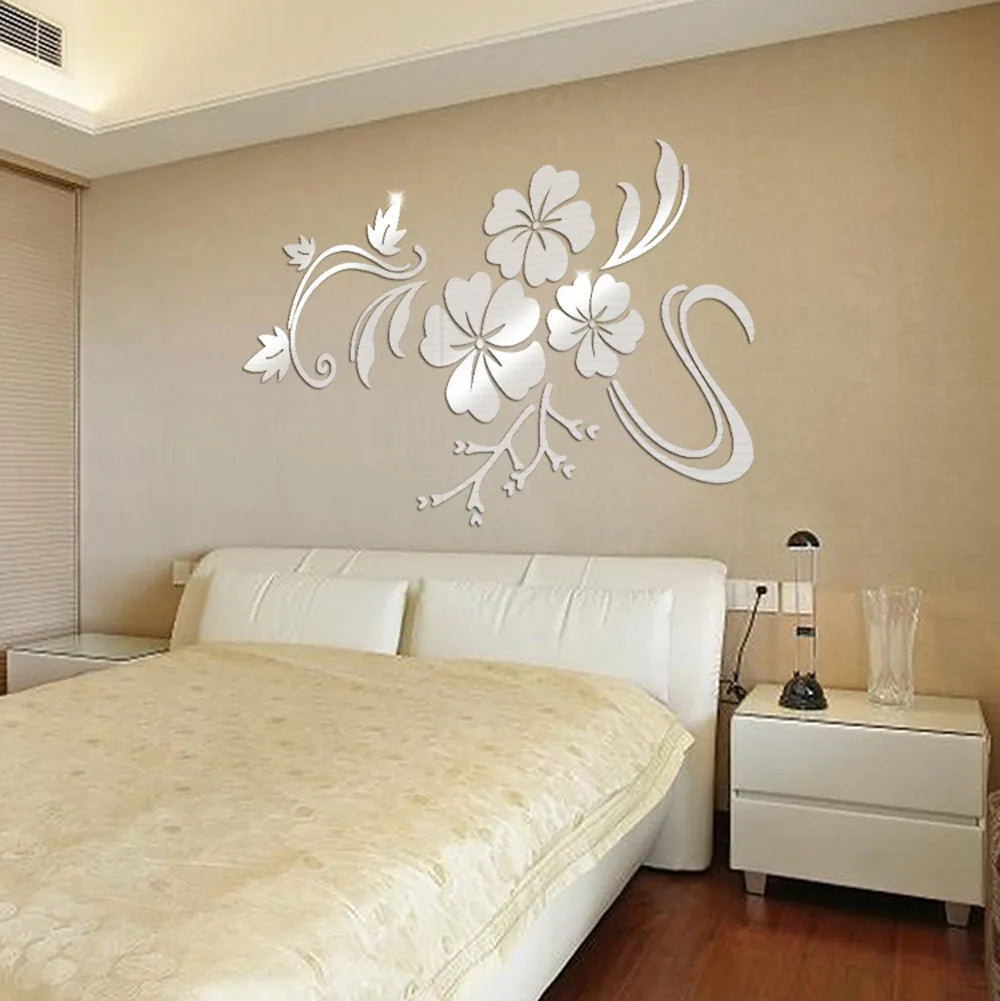 Hot Acrylic Mirror 3D Stickers Wall Sticker Diy Home Decoration