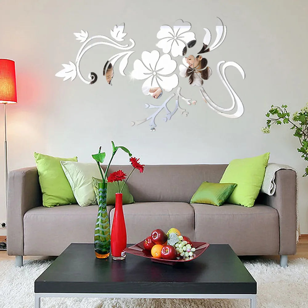 Hot Acrylic Mirror 3D Stickers Wall Sticker Diy Home Decoration