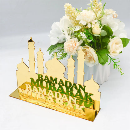 New Acrylic Mosque Shape EID Mubarak Decoration For Home