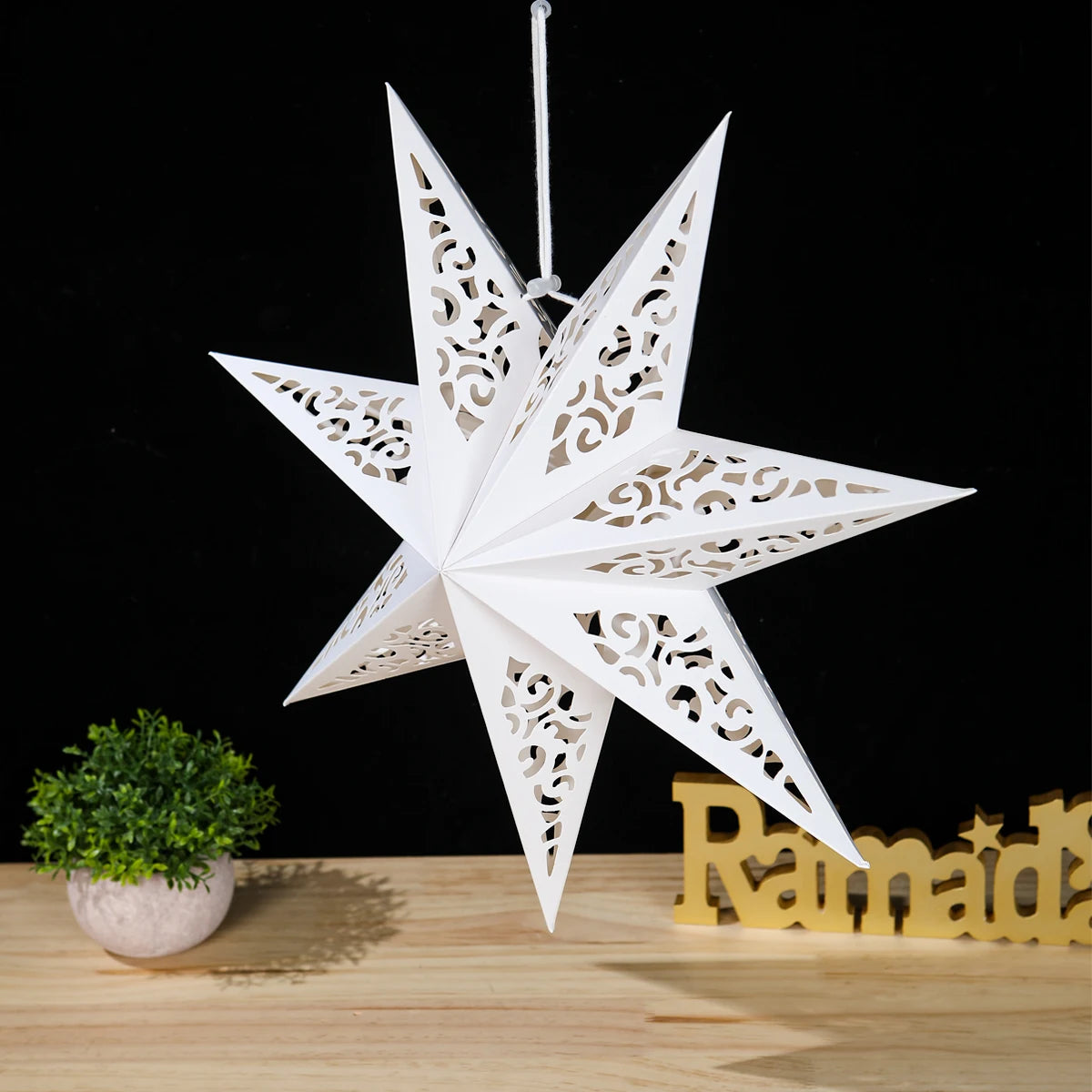 30-75cm Hollow Star Hanging Pendant Ramadan Decoration