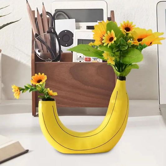 Funky Flower Vase Creative Banana Shaped Vase for Flowers