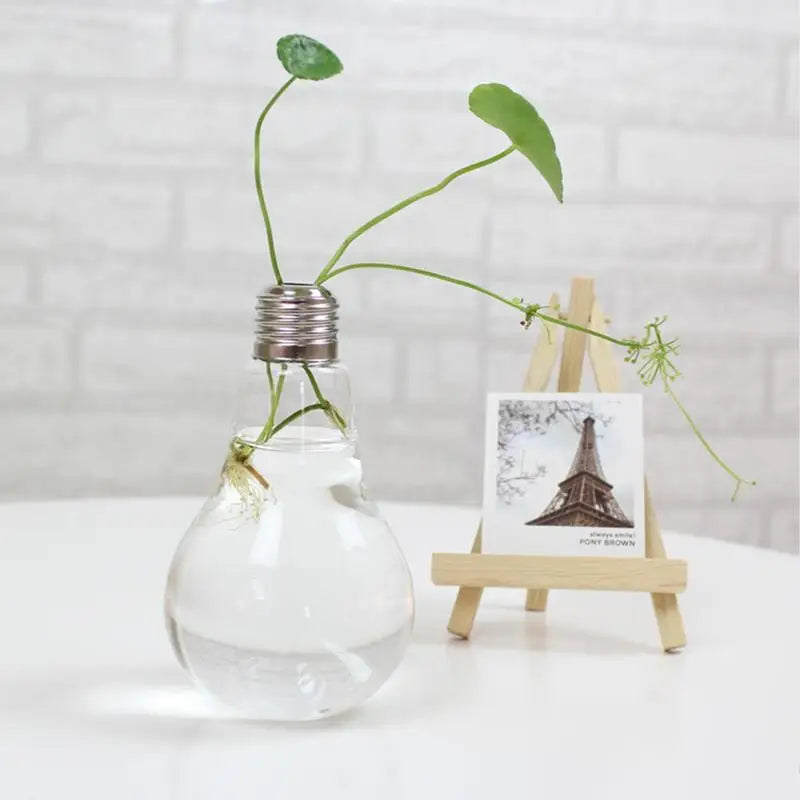 2/3pcs Light Bulb Flower Vase 14x8cm Transparent Glass