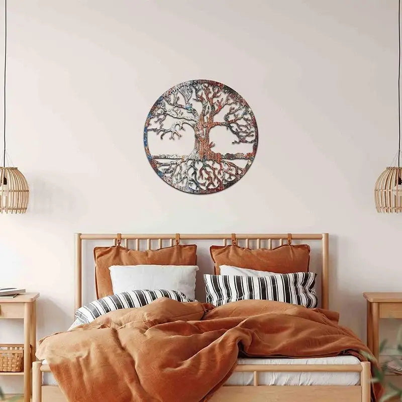 2D Iron Tree Wall Sculpture Decor