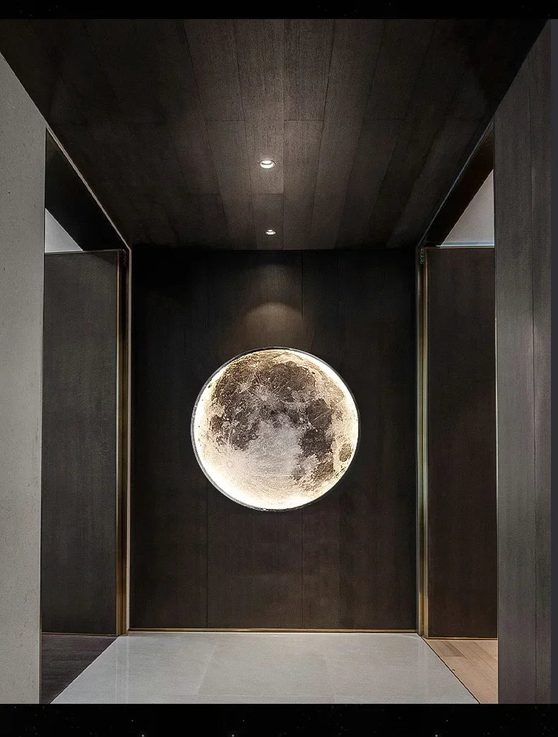 Modern Moon Wall Lamp LED Creative Mural Living Room