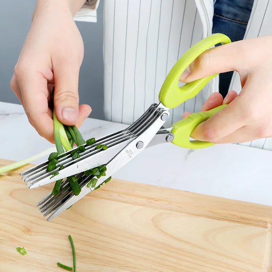 Multi-functional Stainless Steel 5 Layer Kitchen Scissors Tool