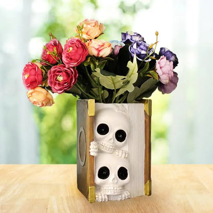 Skull Vases For Flowers For Bookshelf Garden