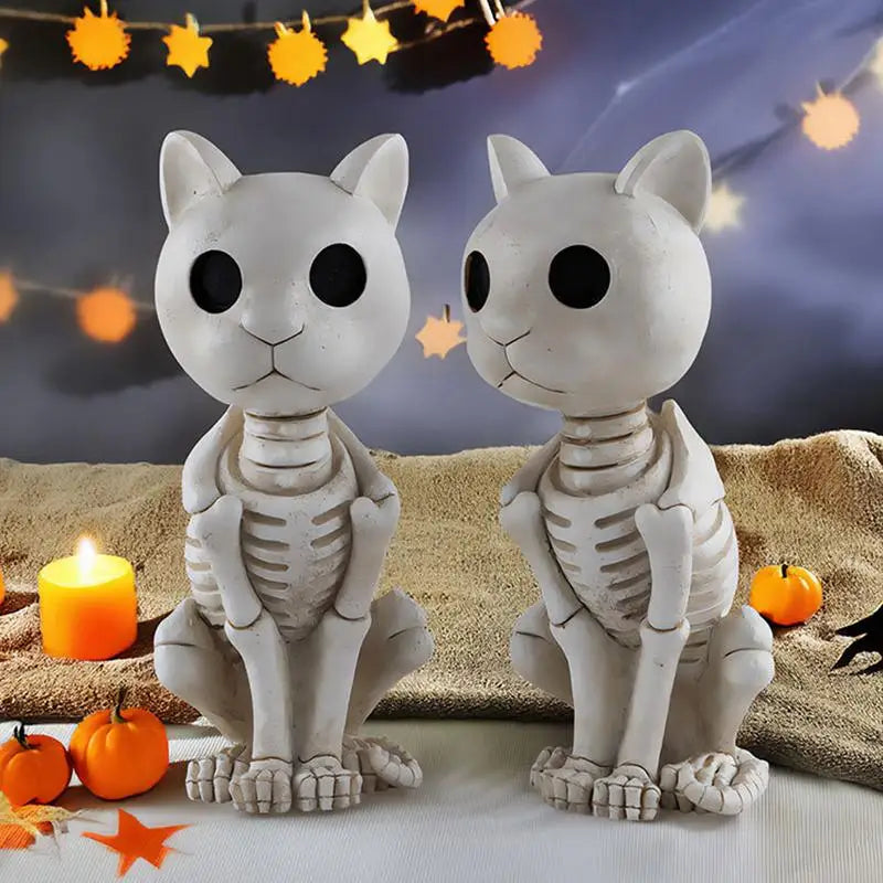 Halloween Skeleton Decorations Resin Cat Decor