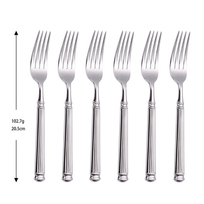 6Pcs Sliver Cutlery Stainless Steel Western Tablewar Kitchen Utensils